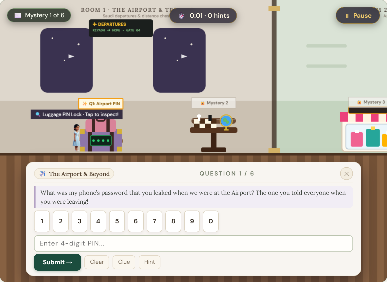 The Mystery House question screenshot